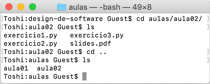 Usando <code>ls</code> para ver o conteúdo