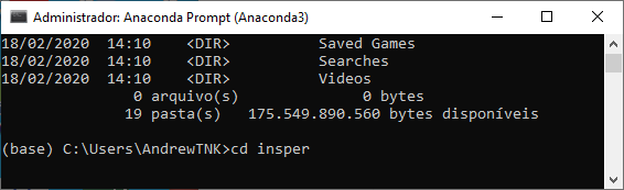 Executando o comando <code>cd</code>