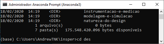 Digitando apenas <code>cd</code> e o começo do nome da pasta