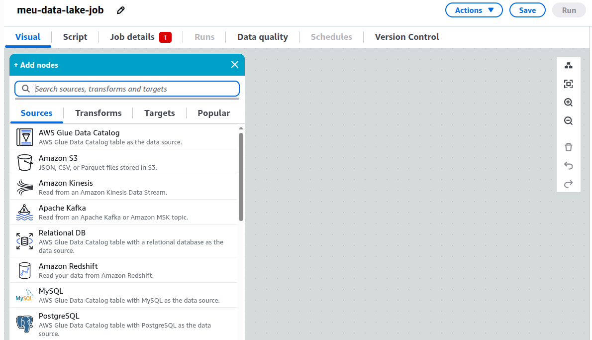 Glue Visual ETL