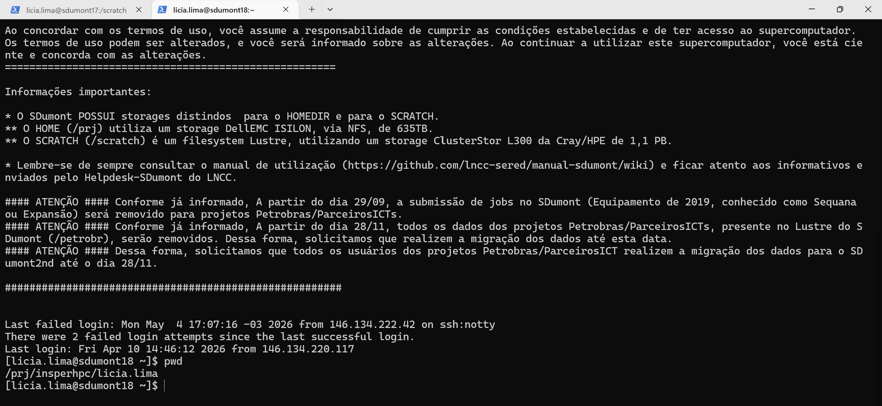 Cluster SDumont